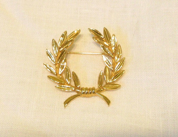 thumbnail image 2 of 1.5 Inch Metallic Gold Olive Laurel Wreath Embroidery Patch – Iron-On 2 of 5